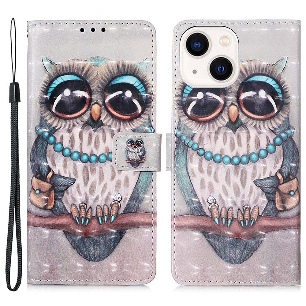 YB Pattern Printing Leather Series-2 for iPhone 15 Stand Phone Cover 3D Pattern Printed Flip Wallet Case YB Pattern Printing Leather Series-2 for iPhone 15 Stand Phone Cover 3D Pattern Printed Flip Wallet Case